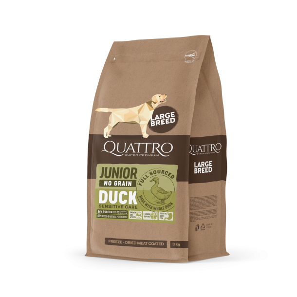 Quattro Super Premium No Grain Large Breed Junior Duck
